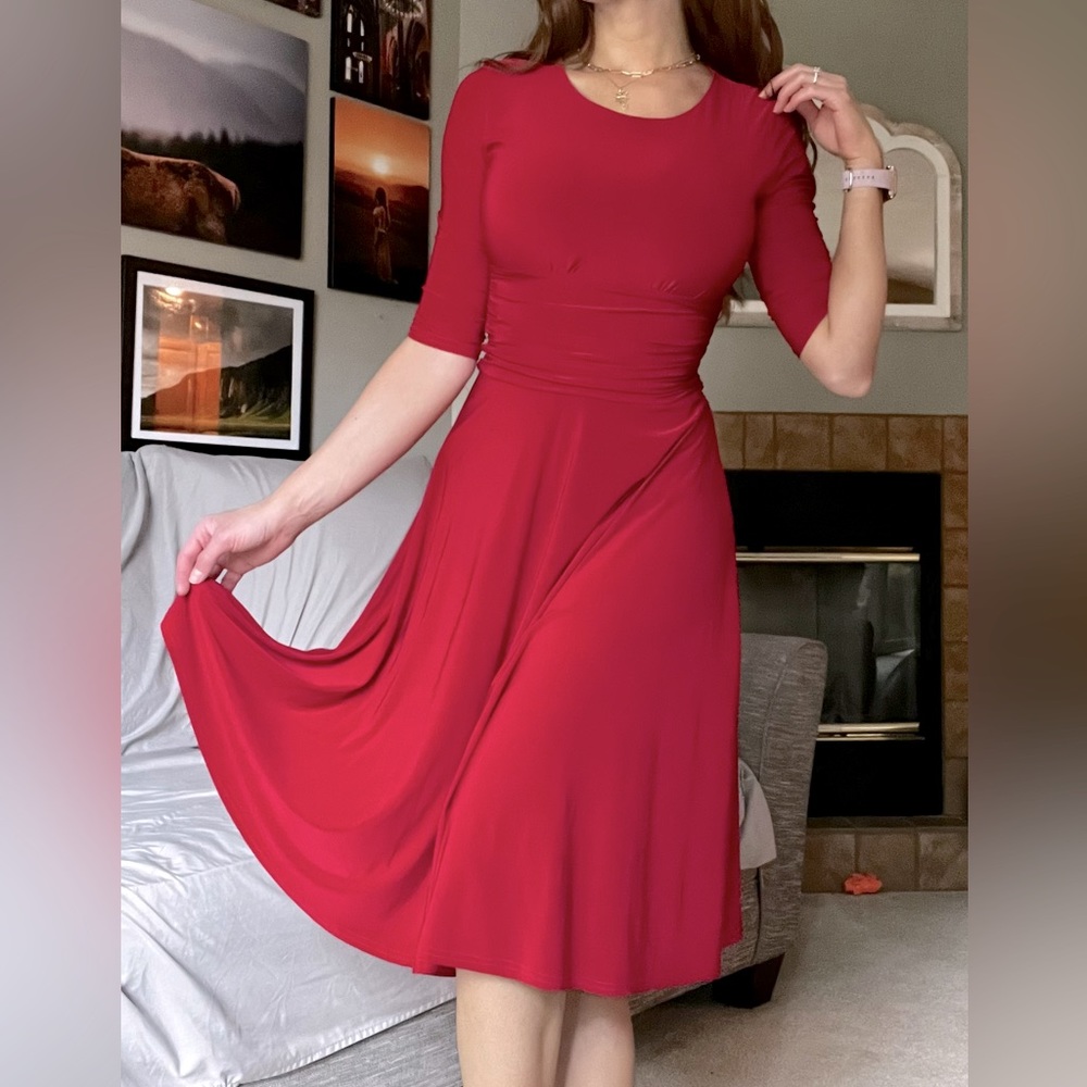 Vintage Chic 50s Henriette Cherry Red Rockabilly Swing Dress Classic Retro Style